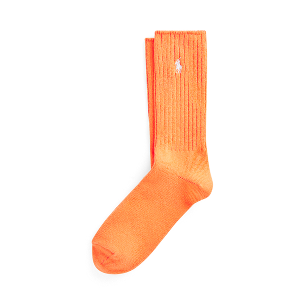 Polo Ralph Lauren Signature Pony Cotton-blend Crew Socks In Light Orange