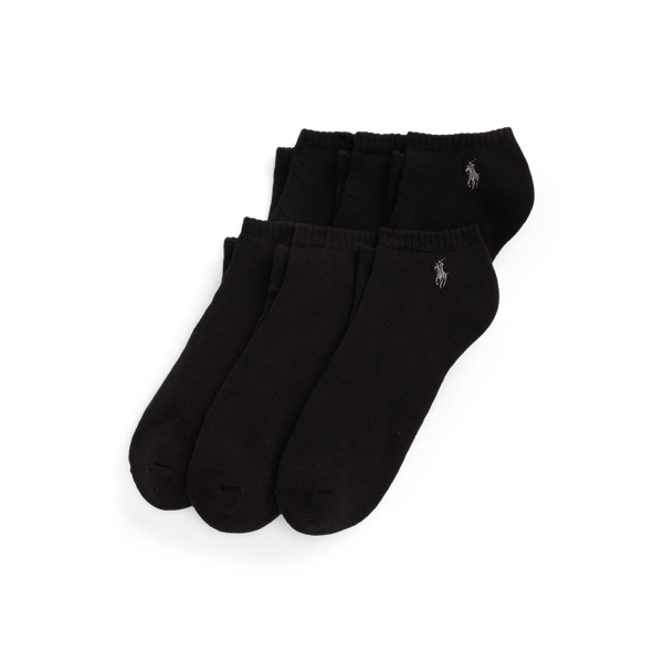 Polo Ralph Lauren Cushioned Low-cut-sock 6-pack In Black