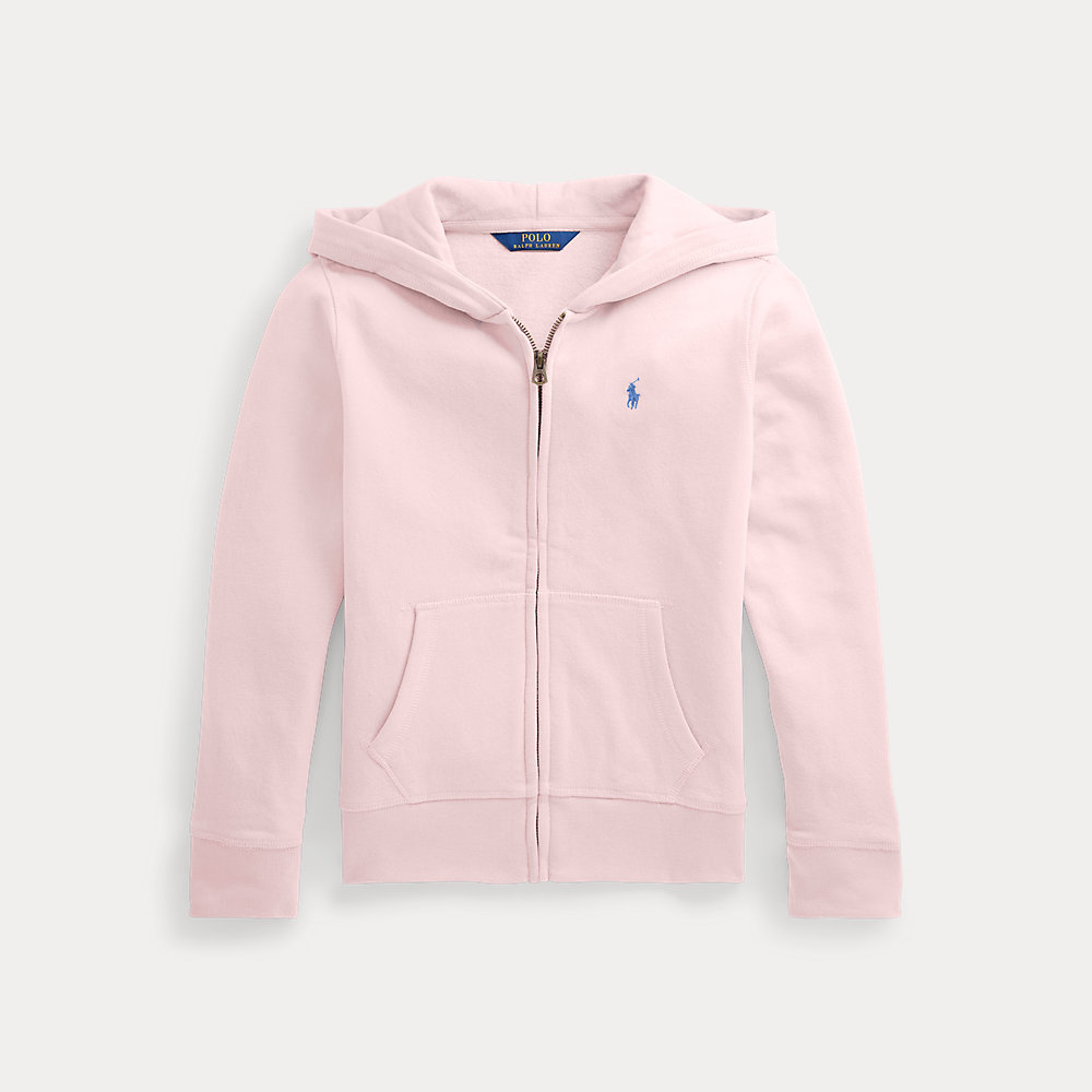 Shop Ralph Lauren Fleece Full-zip Hoodie In Pink