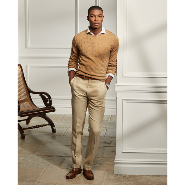 Polo Ralph Lauren Gregory Linen Trouser In Tan