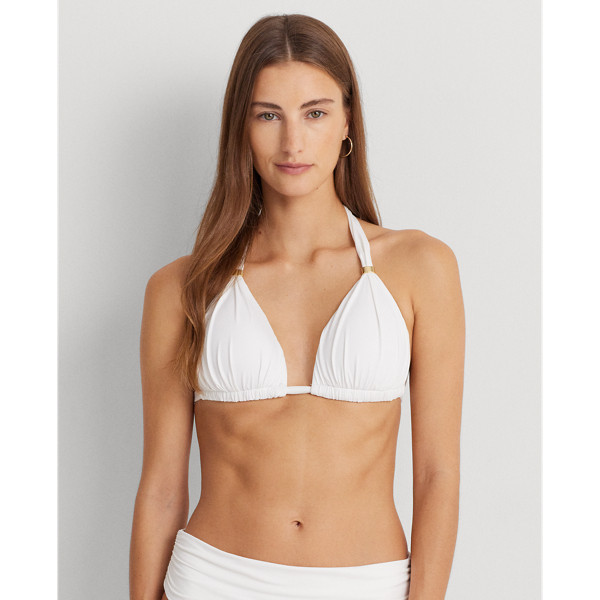 Lauren Ralph Lauren Halter Bikini Top In White