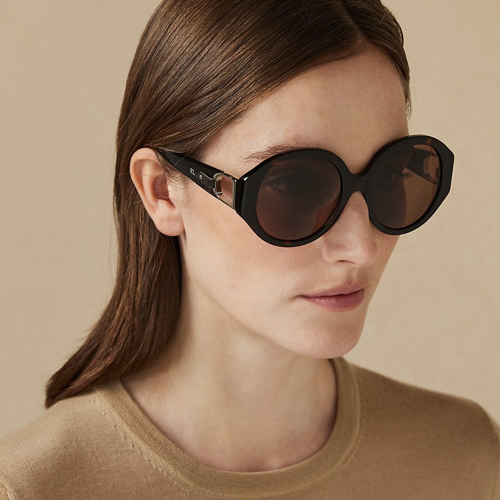Shop Ralph Lauren Stirrup Antibes Sunglasses In Brown