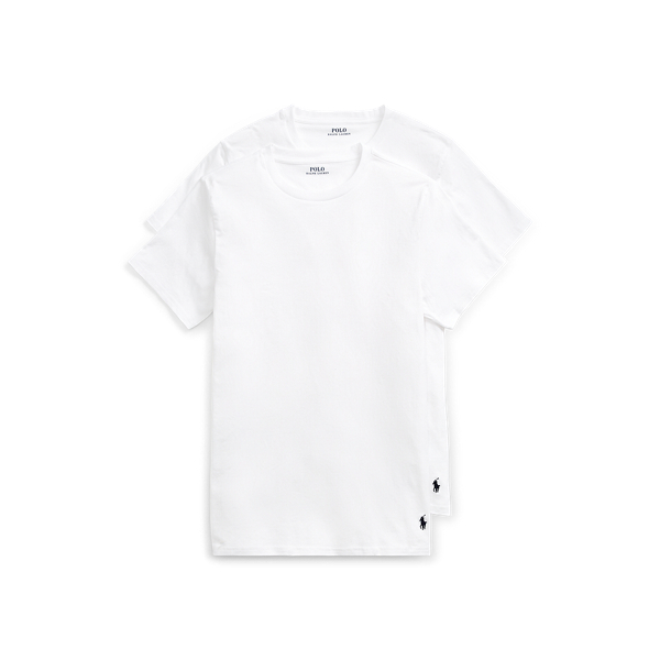 Shop Polo Ralph Lauren Classic Crewneck Undershirt 2-pack In White