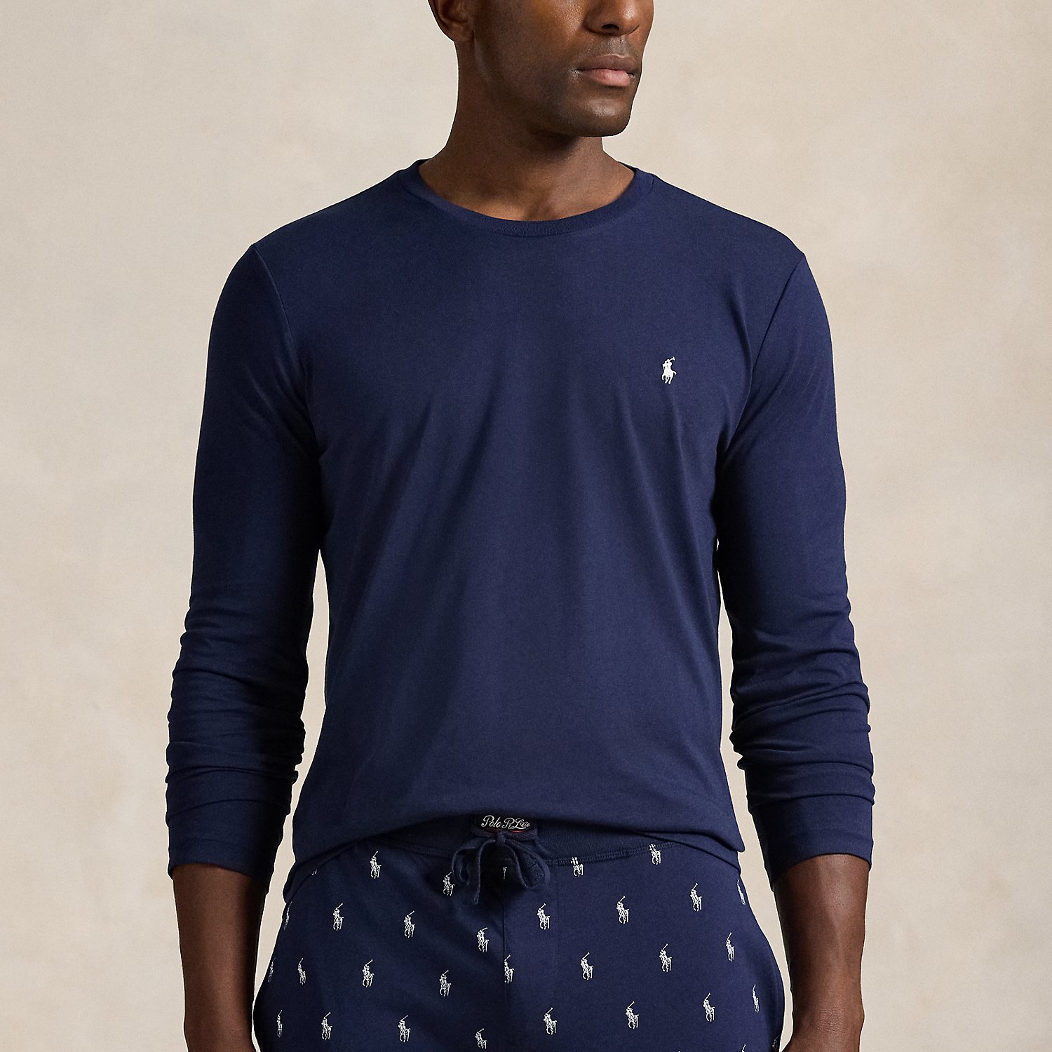 Crafted with soft cotton jersey, this long-sleeve sleep shirt is finished with our signature embroidered Pony.