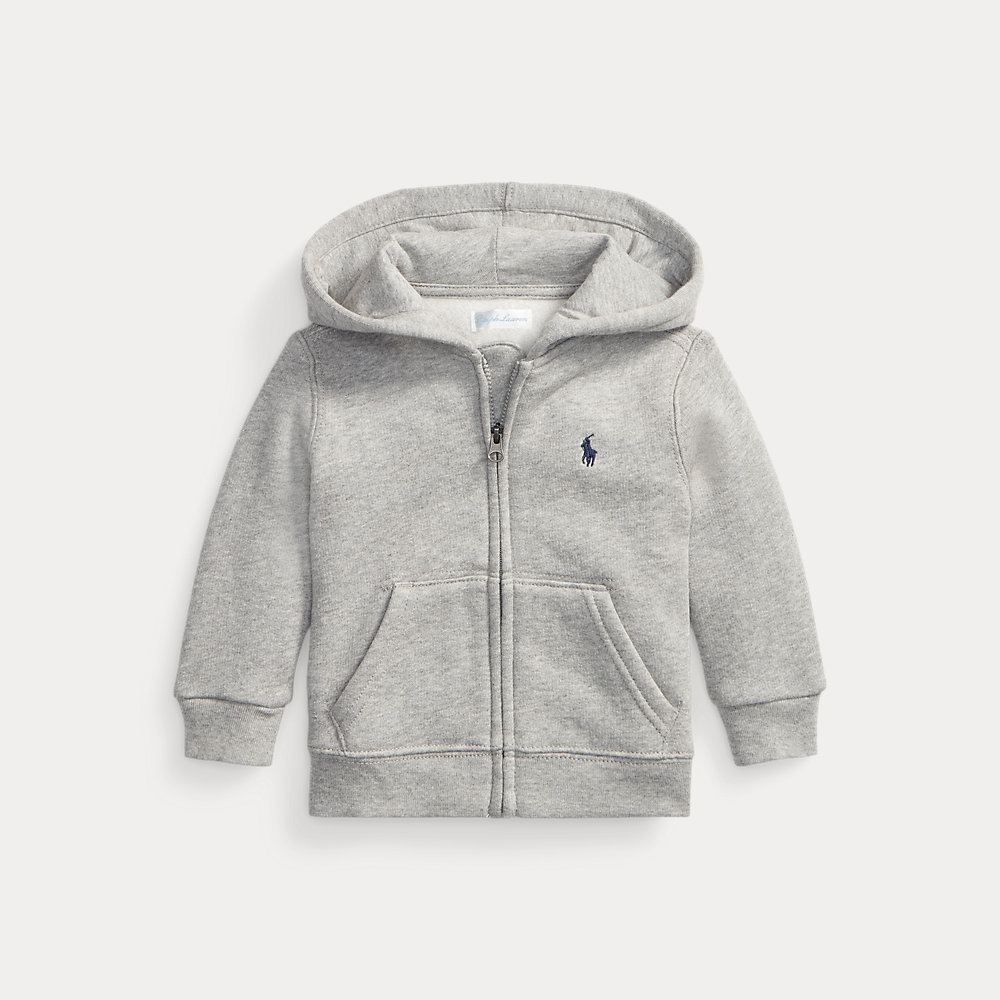 Ralph Lauren Kids' Fleece Full-zip Hoodie In Grey