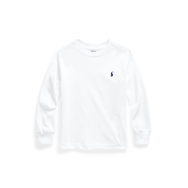 Polo Ralph Lauren Toddler And Little Boys Jersey Long-sleeve T-shirt In White