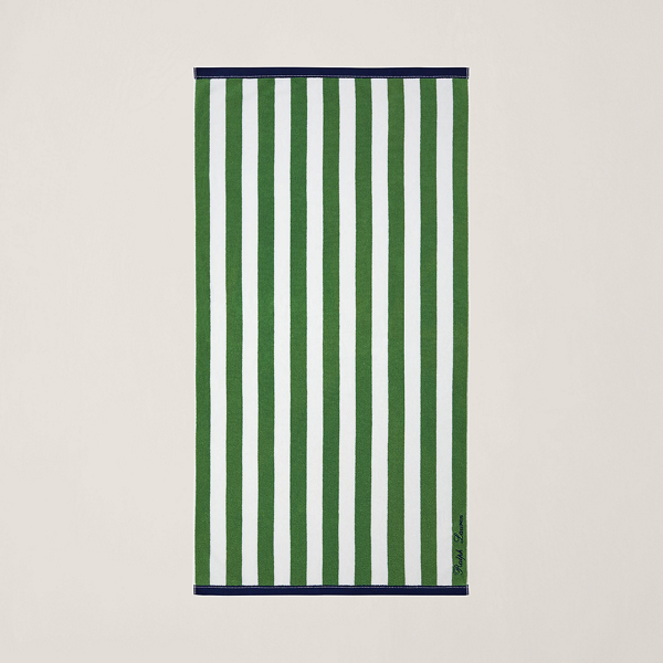 Ralph Lauren Hudsen Stripe Beach Towel In Green/white