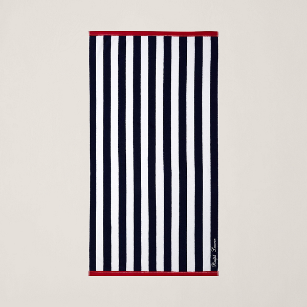 Ralph Lauren Hudsen Stripe Beach Towel In Navy/white