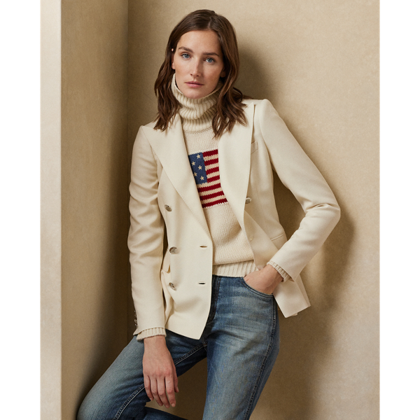 Ralph Lauren Camden Cashmere Jacket In Lux Cream