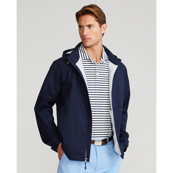 Rlx Golf Water-repellent Hooded Jacket In Refined Navy