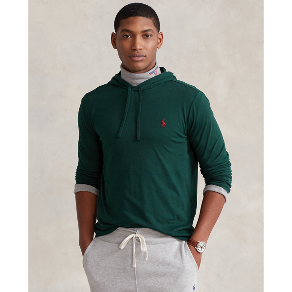 Polo Ralph Lauren Jersey Hooded T-shirt In College Green