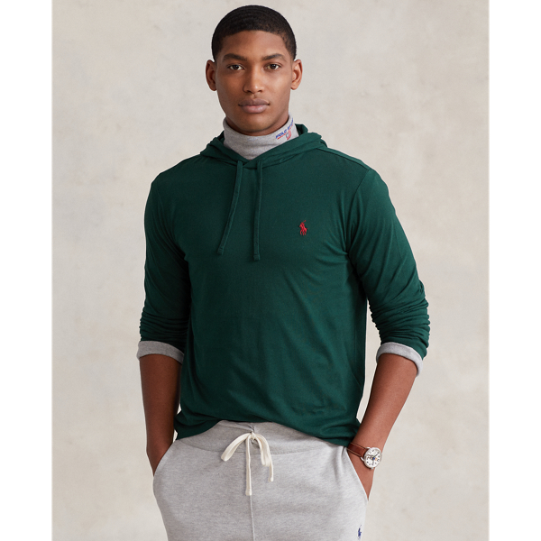 Ralph Lauren Jersey Hooded T-shirt In College Green