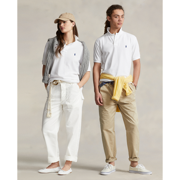 Ralph Lauren Original Fit Mesh Polo Shirt In White