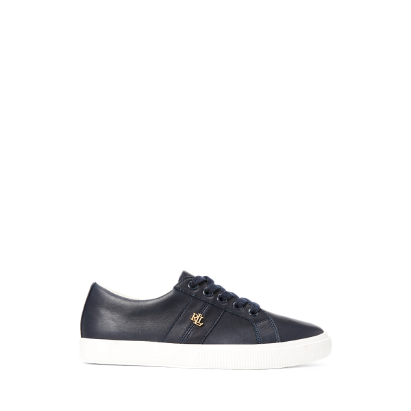 Ralph Lauren Janson Ii Nappa Leather Sneaker In Lauren Navy