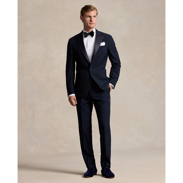 Ralph Lauren Polo Wool Barathea Peak Tuxedo In Navy 08808