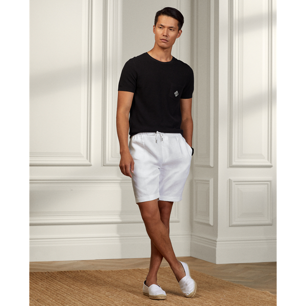 Ralph Lauren Linen Drawstring Short In Optic White