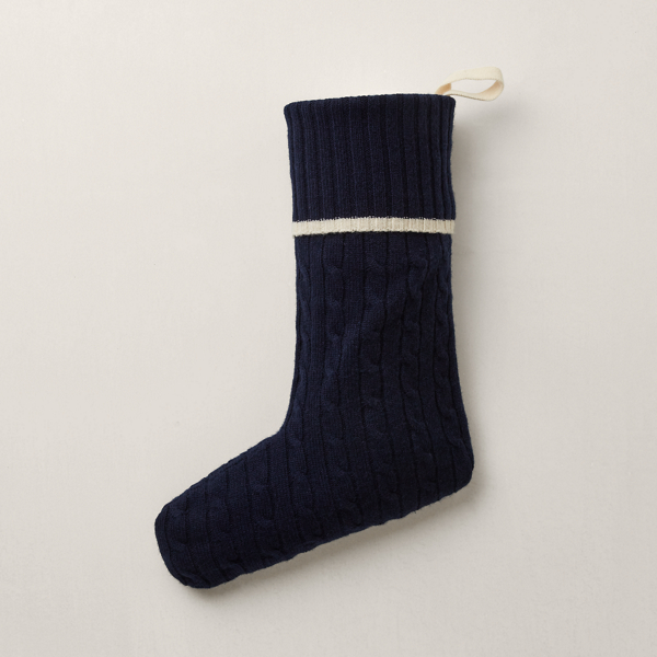 Ralph Lauren Cable-knit Cashmere Stocking In Black