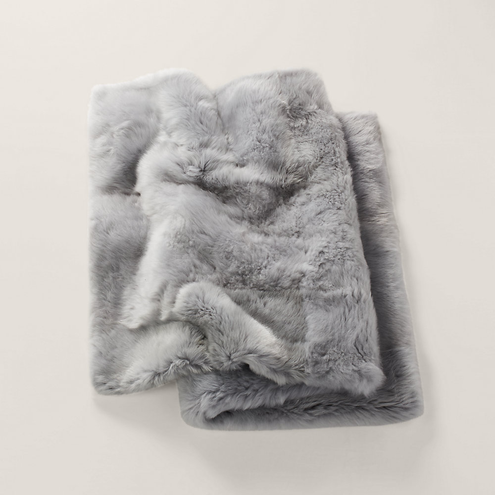 Ralph Lauren Brighton Throw Blanket In Platinum Grey