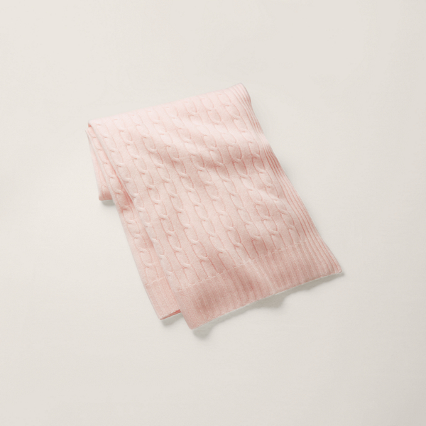 Polo Ralph Lauren Cable Cashmere Throw Blanket In Pink