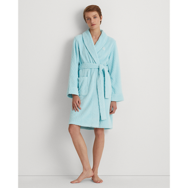 Lauren Ralph Lauren Shawl Collar Robe In Turquoise