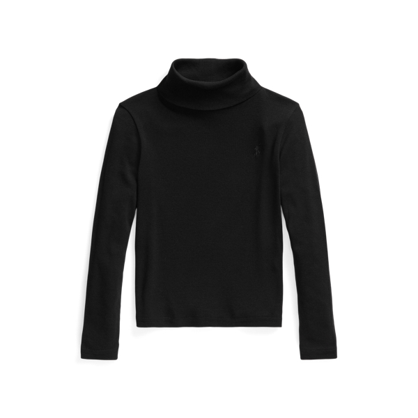 Polo Ralph Lauren Ribbed Cotton-modal Turtleneck In Polo Black