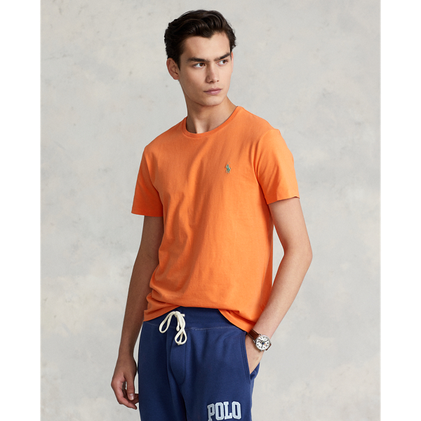 Polo Ralph Lauren Custom Slim Fit Jersey Crewneck T-shirt In May Orange
