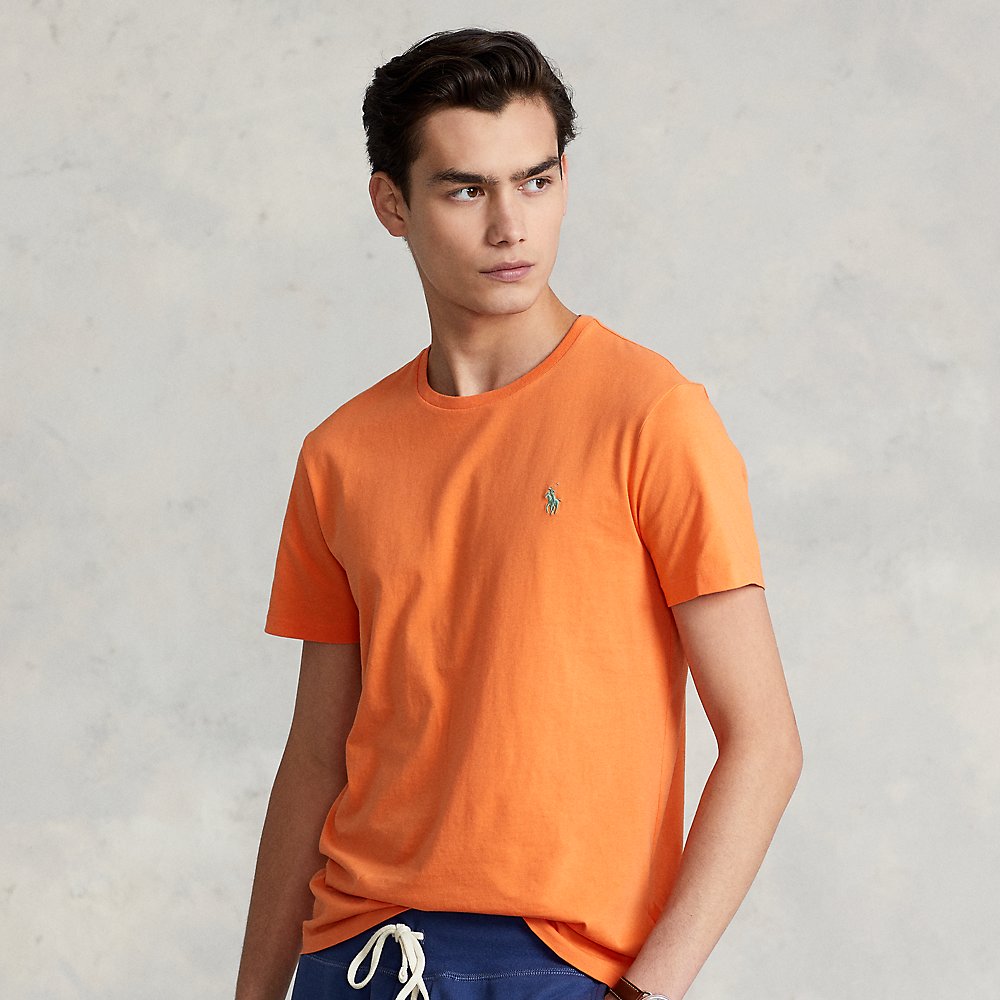 Ralph Lauren Custom Slim Fit Jersey Crewneck T-shirt In May Orange