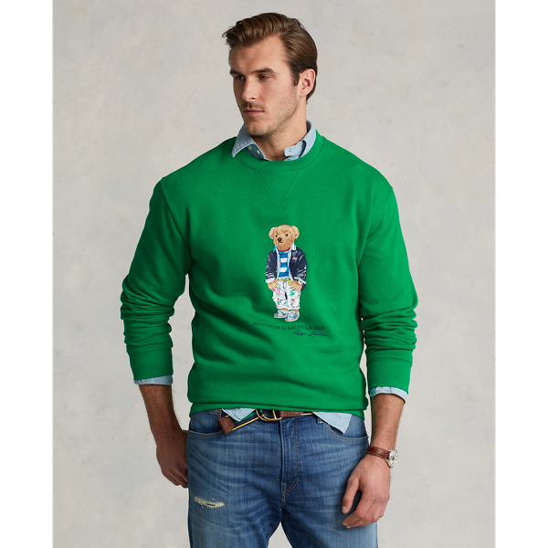 Polo Ralph Lauren Preppy Bear Crew Neck Sweatshirt In Cruise Green