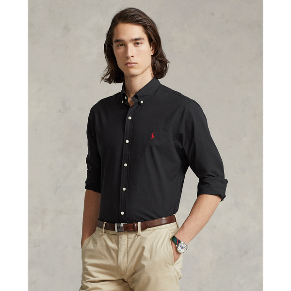 Polo Ralph Lauren Custom Fit Stretch Poplin Shirt In Black