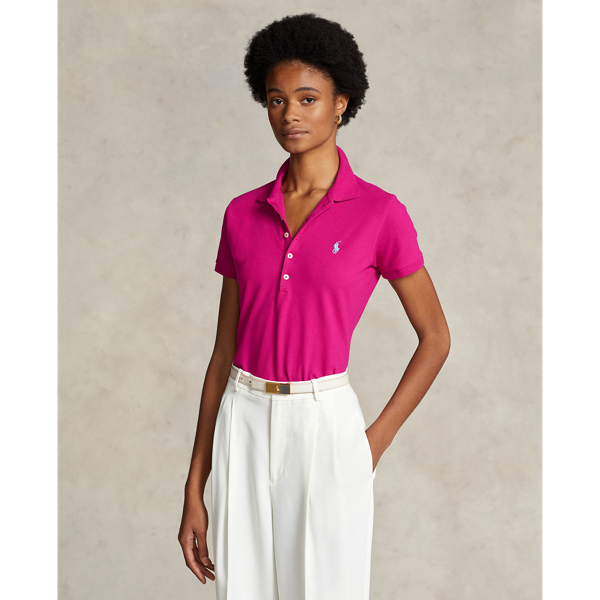 Ralph Lauren Slim Fit Stretch Polo Shirt In Pink Sky