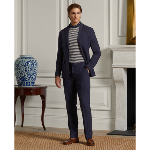 Polo Ralph Lauren Gregory Silk-linen Suit Trouser In Navy