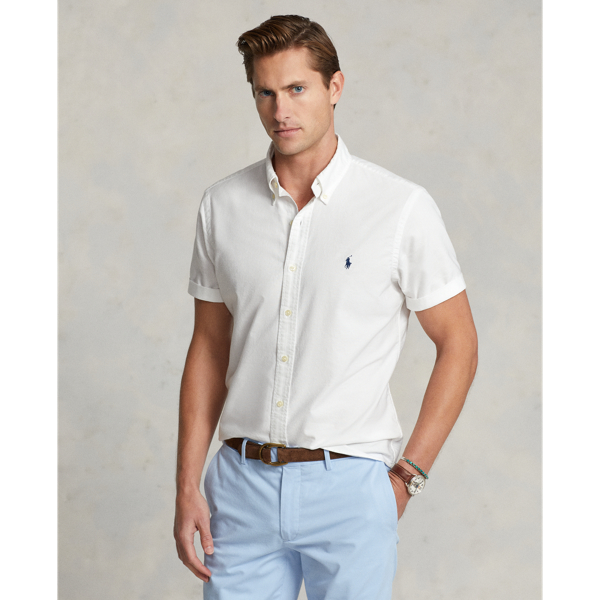Ralph Lauren Classic Fit Garment-dyed Oxford Shirt In White