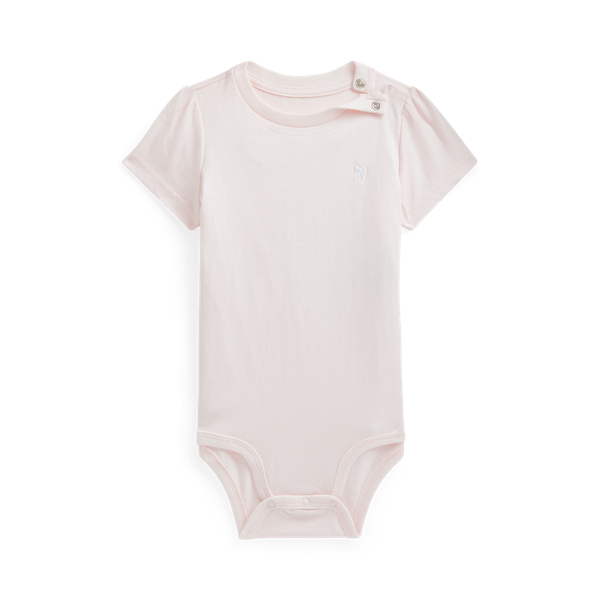 Polo Ralph Lauren Cotton Jersey Bodysuit In Delicate Pink
