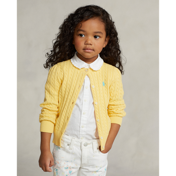 Polo Ralph Lauren Kids' Mini-cable Cotton Cardigan In Corn Yellow | ModeSens