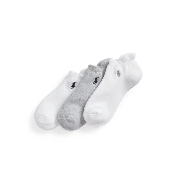 Polo Ralph Lauren Cushioned Ankle Sock 3-pack In Charcoal