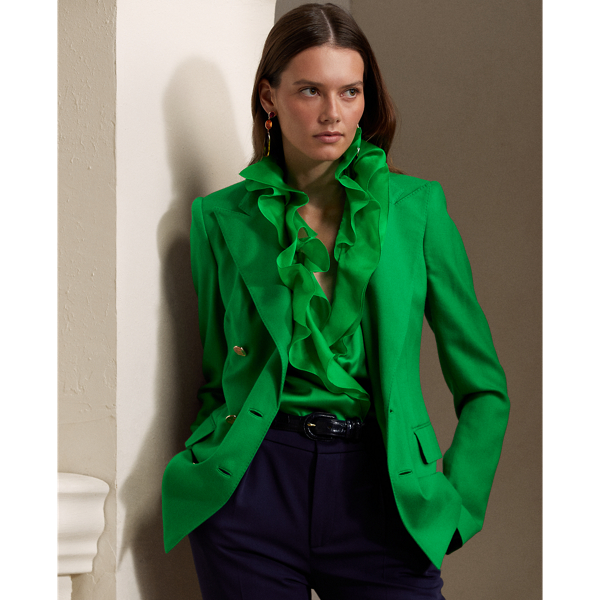 Polo Ralph Lauren Camden Double-breasted Cashmere Jacket In Spring Green