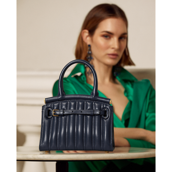 Ralph Lauren Quilted Calfskin Mini Rl50 Handbag In Marine Navy ModeSens