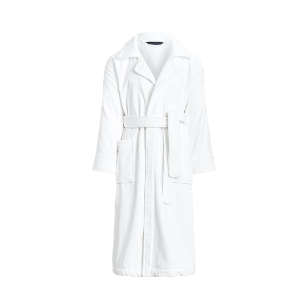 Shop Ralph Lauren Rl Pajama Piped Robe In White