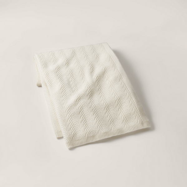 Polo Ralph Lauren Payge Throw Blanket In Light Cream