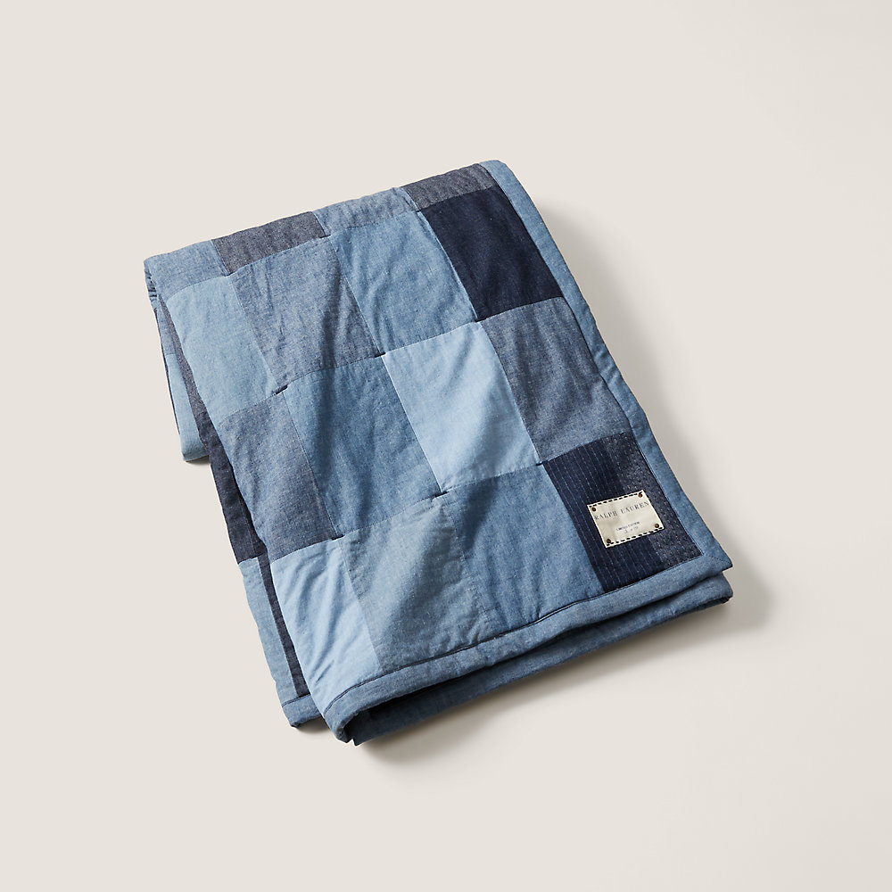 Ralph Lauren Tobey Quilted Throw Blanket In Blue