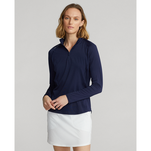 Rlx Golf Jersey Quarter-zip Pullover In Refined Navy