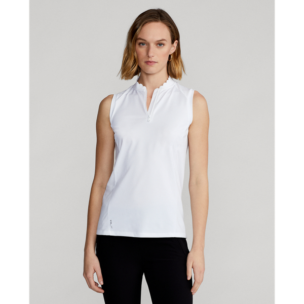 Rlx Golf Sleeveless Quarter-zip Polo Shirt In Ceramic White
