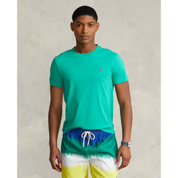 Ralph Lauren Custom Slim Fit Jersey Crewneck T-shirt In Cabo Green