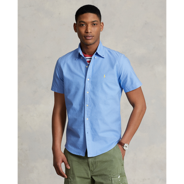 Ralph Lauren Classic Fit Garment-dyed Oxford Shirt In Harbor Island Blue