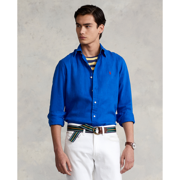 Polo Ralph Lauren Classic Fit Linen Shirt In Heritage Royal
