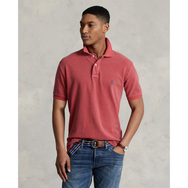Ralph Lauren Original Fit Mesh Polo Shirt In Sunrise Red