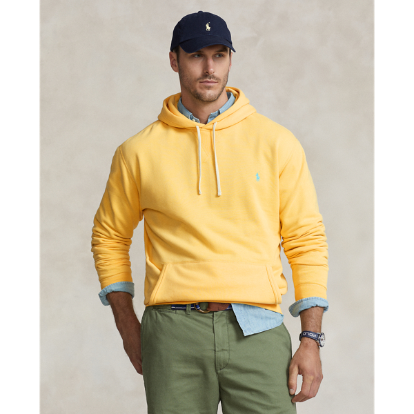 Shop Polo Ralph Lauren The Rl Fleece Hoodie In Corn Yellow