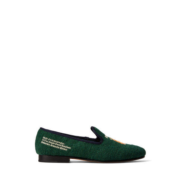 Polo Ralph Lauren Paxton Nautical Needlepoint Slipper In New Forest/polo Bar