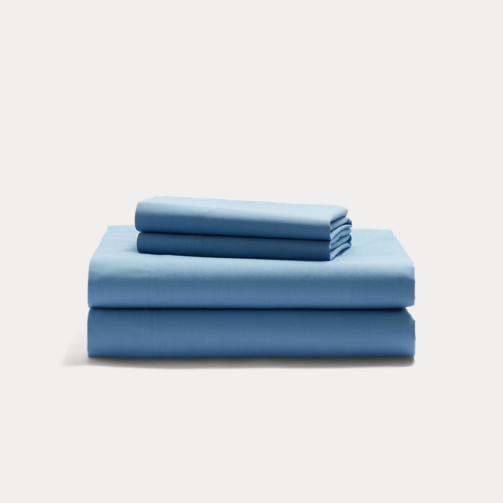 Ralph Lauren Sloane Cotton Percale Sheet Set In Blue