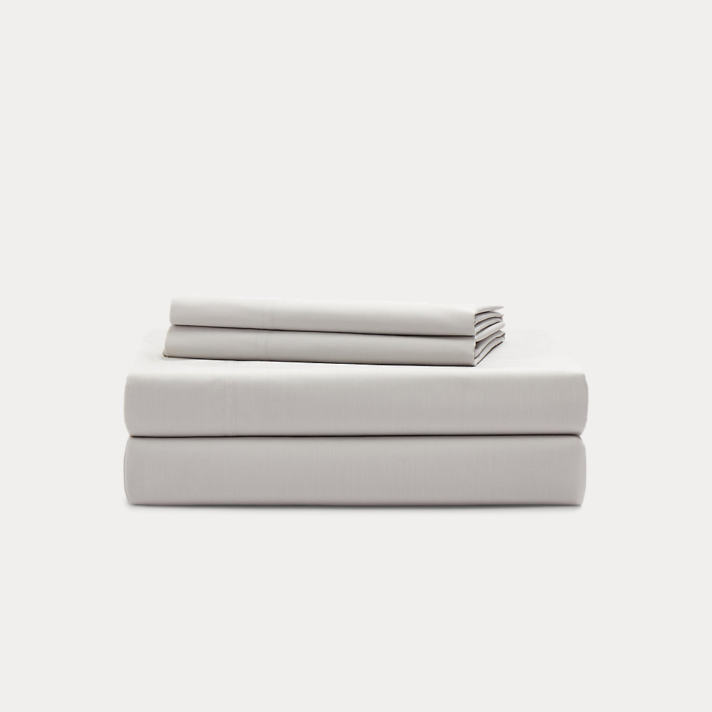 Ralph Lauren Sloane Cotton Percale Sheet Set In Grey